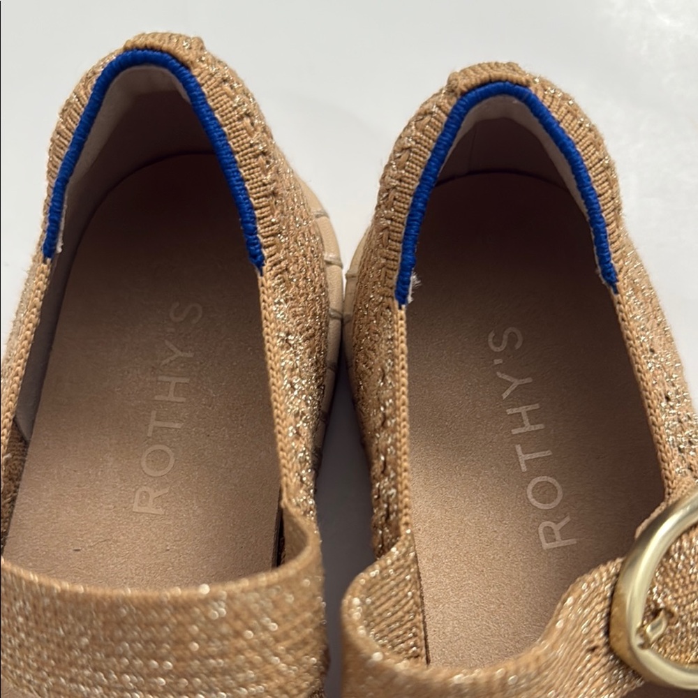 Rothy's Metallic Golden Sun Espadrille Mary Jane - Metallic Gold - Picture 2 of 9